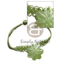 subdued green wax cord macrame choker with