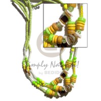 3 rows 2 3mm lime green coco.