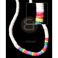 graduated white shell in coco heishe rainbow