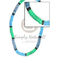 4 5mm coco heishe green blue blue gray black combination