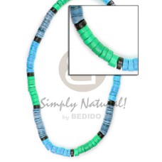 4 5mm coco heishe green blue blue gray black combination