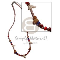 glass, wood and horn combination with shell