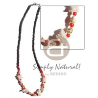 2 3mm coco heishe black with nassa tiger,