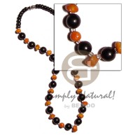 black round buri beads with red corals