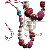 multicolored 20mm wrapped crochet round wood beads