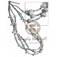 3 layers glass beads with moonshells combination