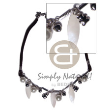 dangling 30mmx10mm kabibe shells with metal, pearl