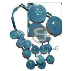 25mm subdued blue capiz shells in graduated