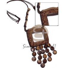 brown beige wax knotted wax cord with75mmx60mm rectangular