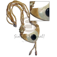 3 rows 203mm yellow coco heishe golden glass