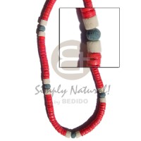 8mm red orange coco heishe with white