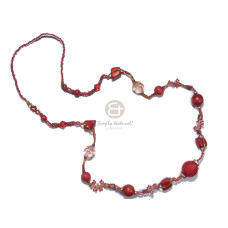dark red and amber glass beads with