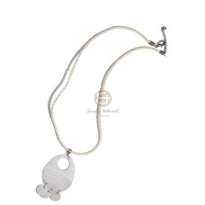 braided crème cord with 50mmx40mm teardrop kabibe