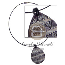 coated black cable wire neckline with handpainted