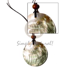 cord with polished 50mm round black lip