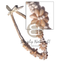 braided flat abaca choker with 5 pcs flower sigay cowrie shells a