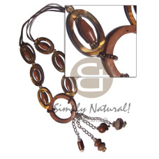 tassled 2 layer wax cord with 30mmx20mm laminated oval kabibe ring