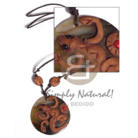 40mm round blacklip shell with clay lizard adjustable brown wax c