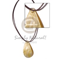 cord with teardrop mother of pearl shell (MOP) pendant