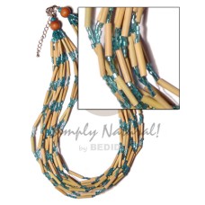 12 layer bamboo tube with blue glass