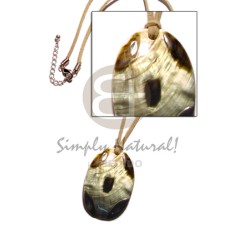 leather thong with oval black lip with