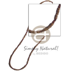 2 3mm coco heishe brown with beads