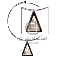 metal hoop ring with 45mm triangle inlaid