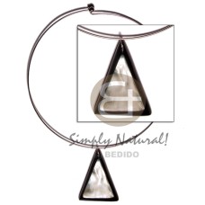 metal hoop ring with 45mm triangle inlaid