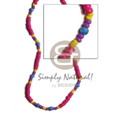 4 5mm fuschia pink coco pokalet with yellowithpurple