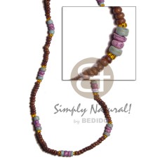 2 3mm nat brown blue lavender combination coco pokalet glass beads