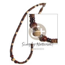 brown black bleach 4 5mm coco Pokalet with wood beads