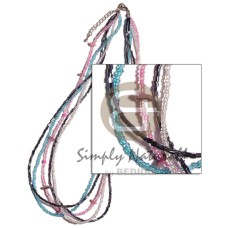 5 rows glass beads with hammershell square