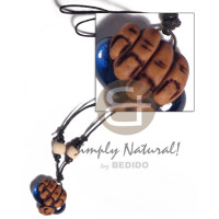 25mm clay fingers with gemstone  adjustable black wax cord trib