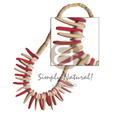 4 5mm coco heishe natural white with red natural