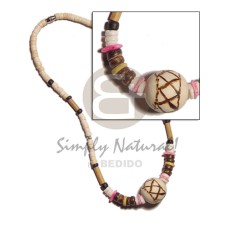 4 5mm coco heishe bleach with bamboo,whiteclam combination