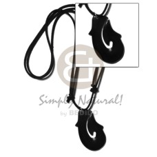 40mm black carabao horn maori hook
