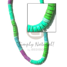 4 5mm coco heishe mint green neon green aqua blue pink
