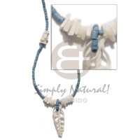 2 3mm coco heishe pastel blue with white