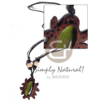 40mmx30mm clay bug with gemstone  adjustable black wax cord trib