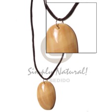 cord with polished 40mm oval melo shell