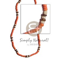 2 3mm orange nat brown combination coco pokalet glass beads