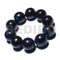 10 pcs. of 20mm round wood beads in black high polished paint g