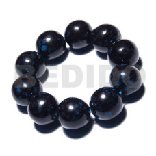 10 pcs. of 20mm round wood beads in black high polished paint g
