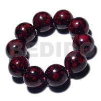 10 pcs. of 20mm round wood beads in black high polished paint g