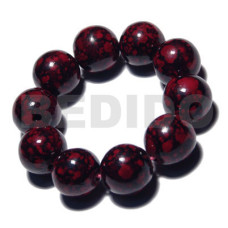 10 pcs. of 20mm round wood beads in black high polished paint g
