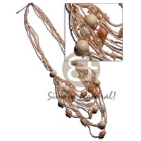 5 rows graduated multilayered creme glass beads