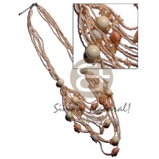 5 rows graduated multilayered creme glass beads