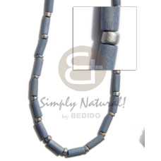 pastel blue wood tube with silver coco