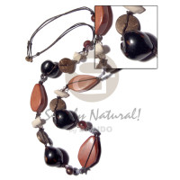 2 layers knotted wax cord with asstd.