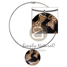 coated black cable wire neckline with glossy